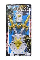 Kit Brinquedo Medieval com 2 Espadas + Bracelete e Escudo Weapons Suitt