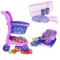 Kit Brinquedo Menina Super Mercado Escorredor Prato 35pç