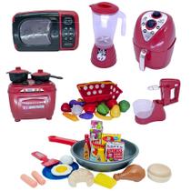 Kit Brinquedo Menino Completo Microondas Air Fryer 37pç Kit Brinquedo Menino Completo Microondas Air Fryer 37pç
