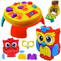 Kit Brinquedo Mesinha Educativa Coruja Encaixe Didático Bebe