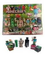 kit Brinquedo Minecraft com 6 Personagens e 4 Blocos