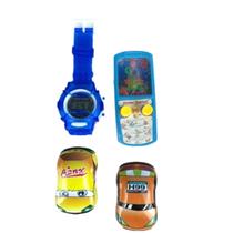 Kit Brinquedo Mini Carro Relógio Infantil Aquaplay Celular Educativo Lança Argola Para Criança - FG