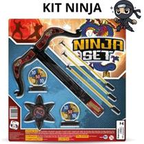Kit Brinquedo Ninja Lança Flechas Alvo Estrela Infantil
