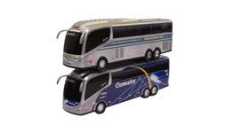 Kit brinquedo Ônibus Em Miniatura Cometa Dino e Halley 48cm - Marcopolo G7 DD - G8 - mini - Miniatura - Min