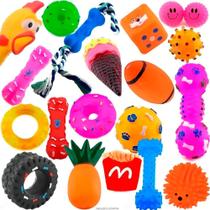 Kit Brinquedo P/ Cães 10 Mordores Sortidos C/ Frango Sonoro - Pet Express
