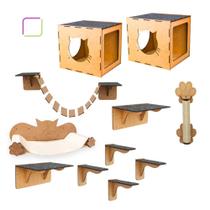 Kit Brinquedo Para Gato Prateleiras Rede Arranhador Oferta