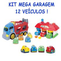 Kit Brinquedo Para meninos 12 Carrinhos Com Garagem Big Star