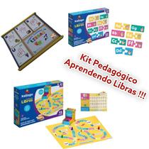 Kit Brinquedo Pedagógico Educativo Em Madeira Aprendendo Libras