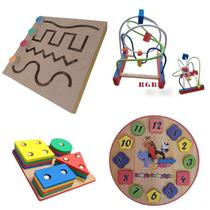 Kit Brinquedo Pedagógico Educativo Em Madeira Escolha O Seu Kit Educativo - RafaBox