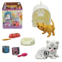 Kit brinquedo pet gatinho com conjunto de mobília miniatura - ARK TOYS