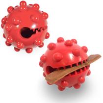 Kit brinquedo pet para caes cachorro 2 bolinha petisqueira petisco mordedor resistente antiestresse