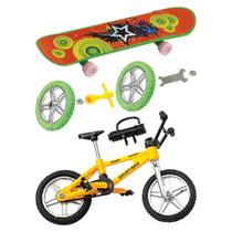 Kit Brinquedo Radical XTrick com Bicicleta BMX e Skate Fingerboard Acessórios