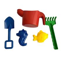 Kit Brinquedo Regador Infantil Areia Forminha Pá - 5 Peças Kit Brinquedo Regador Infantil Areia Forminha Pá - 5 Peças