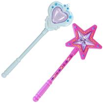 Kit Brinquedo Vara Varinha Mágica Frozen Princesa C/ Luz Som Kit Brinquedo Vara Varinha Mágica Frozen Princesa C/ Luz Som