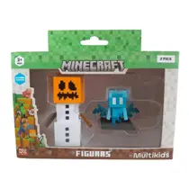 Kit Brinquedos 02 Mini Figuras Minecraft Colecionáveis 24 Modelos Multikids BR2451