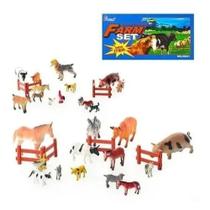 Kit Brinquedos 8 Animais Da Fazenda Miniatura Médio Borracha