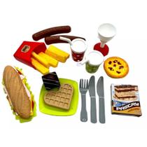 Kit Brinquedos Conjuntos Lanchonetes Hambúrguer e Fast Food - 15 Peças para brincar!