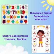 Kit Brinquedos Didaticos Educativos Apredizado Ingles Portugues Quebra Cabeça Corpo Humano e Numeral Kit Brinquedos Didaticos Educativos Apredizado Ingles Portugues Quebra Cabeça Corpo Humano e Numeral