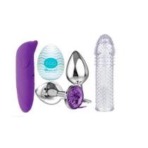 Kit Brinquedos Eróticos Casal Vibrador Capa Peniana Egg Masturbador Masculino Plug Anal Sex Shop