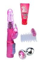 Kit Brinquedos Eróticos Vibrador Feminino Ponto G Rotativo Acessórios Sexshop