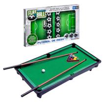 Kit Brinquedos Infantis Jogos de Mesa Futebol de Botão e Mini Bilhar com Tacos e Bolas