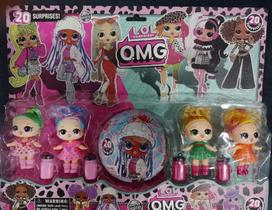 Kit brinquedos lol com 4 bonecas com cabelos em glitter e acessórios Kit brinquedos lol com 4 bonecas com cabelos em glitter e acessórios