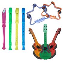 Kit Brinquedos Musicais Para Crianças Flauta, Pandeiro Estrela e Violão Kit Brinquedos Musicais Para Crianças Flauta, Pandeiro Estrela e Violão