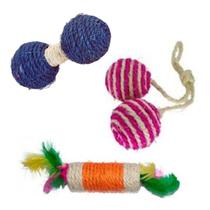 Kit Brinquedos Para Gatos 3 Peças