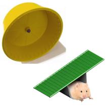 Kit Brinquedos Para Hamster - Rodinha de Plástico Para Gaiola de Hamster + Gangorra - Toco Tucano
