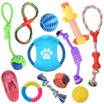 Kit Brinquedos Pet 12 Pcs P/ Cães Porte Peq / Médio / Grande