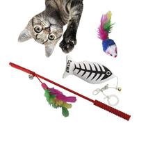 Kit Brinquedos Pet Gatos Varinha + peixe catnip + Cortesia - Gastrobel