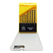 Kit Broca Concreto Jogo Brocas Alvenaria 8 peças Estojo Marca Profissional Fertak Ferramentas
