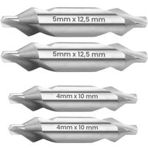 Kit Broca de Centro 4mm e 5mm HSS