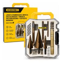 Kit Broca Escalonada 7 Peças Escareador Estojo - LeonardStore