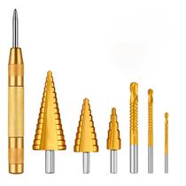 Kit Broca Escalonada Aço Jogo Profissional 7 Peças 4 A 32mm Com Estojo