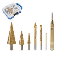 Kit Broca Escalonada Titânio 7 Peças 4 A 32mm Com Estojo Profissional Kit Broca Escalonada Titânio 7 Peças 4 A 32mm Com Estojo Profissional
