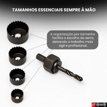 Kit Broca Serra Copo 6 Peças com Encaixe Padrão Ideal para Furadeiras Kit Broca Serra Copo 6 Peças com Encaixe Padrão Ideal para Furadeiras