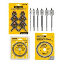 Kit Broca sextavada Chata + Grampo Sargento + Serra Circular + disco corrente motoserra carpintairo Kit Broca sextavada Chata + Grampo Sargento + Serra Circular + disco corrente motoserra carpintairo