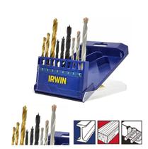 Kit Broca Widea Irwin 891522 Profissional Jogo 9 pçs - Metal, Madeira, Parede, Aço, Concreto, Ferro, MDF, Metal, Pinus (Videa Combo)