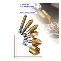 Kit Brocas Chanfro 6 peças (6-8-9-12-16-19mm) Titanium