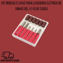 Kit Brocas e Lixas para Lixadeira Elétrica de Unhas Gel X1 (6 de cada)