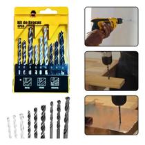 Kit Brocas Furadeira 9 Peças Metal Madeira Parede Alvenaria 5mm 6mm 8mm Alta Resistência Com Estojo Kit Brocas Furadeira 9 Peças Metal Madeira Parede Alvenaria 5mm 6mm 8mm Alta Resistência Com Estojo