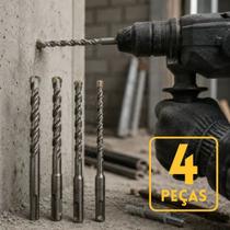 Kit Brocas SDS Plus Para Martelete 4 Peças Concreto Kit Brocas SDS Plus Para Martelete 4 Peças Concreto