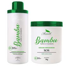 Kit Broto de Bambu S.O.S Shampoo e Mascara Aramath 1L