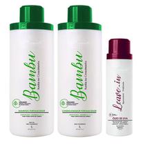 Kit Broto de Bambu Shampoo, Cond e Leave-in Aramath 1L