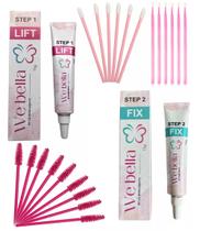 Kit Brow Lamination We Bella Step 1 e 2 Escovinha Microbrush Aplicador Anvisa Completo Sobrancelhas