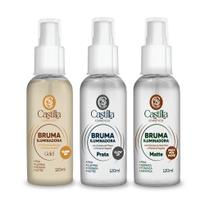 Kit - Brumas Castilla Iluminadora 120mL Hidrata, Fixa e Ilumina com Aloe, Pitaya ou Pêssego