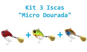 Kit Brutos 3 Isca Artificial Micro Colher Dourada Spinner Vib 13g