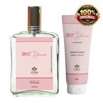 Kit BRZ Blossom Perfume 100ml e Creme Hidratante 120g Zyone Feminino Parfum Antigo 121 Rose