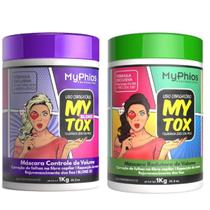 Kit btox mytox blond 1kg + mytox 1kg redutor volume myphios